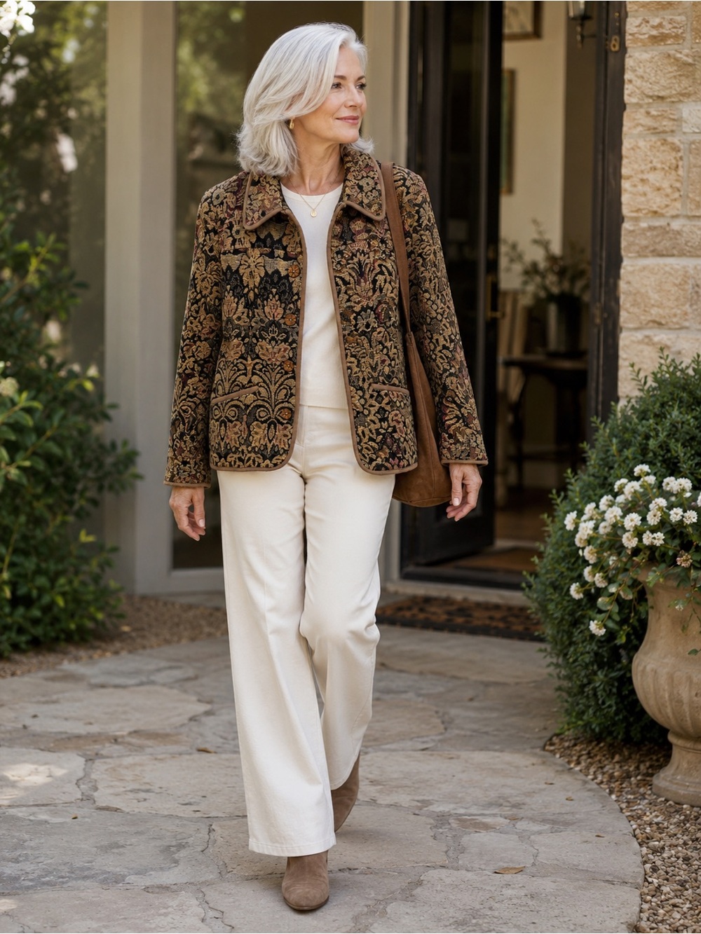 Seasons Tapestry Jacket | Floral Jacquard | Made in Canada | Size M